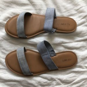Striped denim Sandals